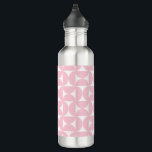 Bouteille D'eau Mi-Siècle Moderne Bébé rose et blanc Motif<br><div class="desc">Motif moderne rétro du milieu du siècle - Formes géométriques Abstraites - Motif mignon et minimaliste en rose bébé.</div>