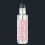 Bouteille D'eau Mi-Siècle Moderne Bébé rose et blanc Motif<br><div class="desc">Motif moderne rétro du milieu du siècle - Formes géométriques Abstraites - Motif mignon et minimaliste en rose bébé.</div>