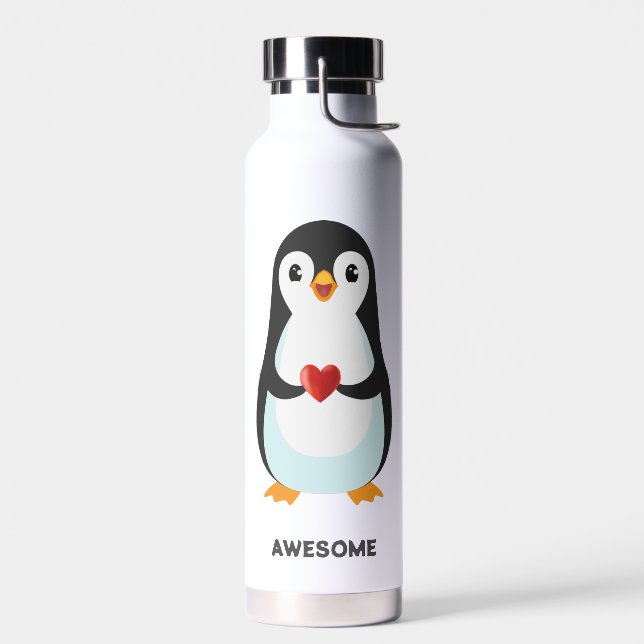 Bouteille D'eau Mignon dessin animé de manchot drôle (Gauche)