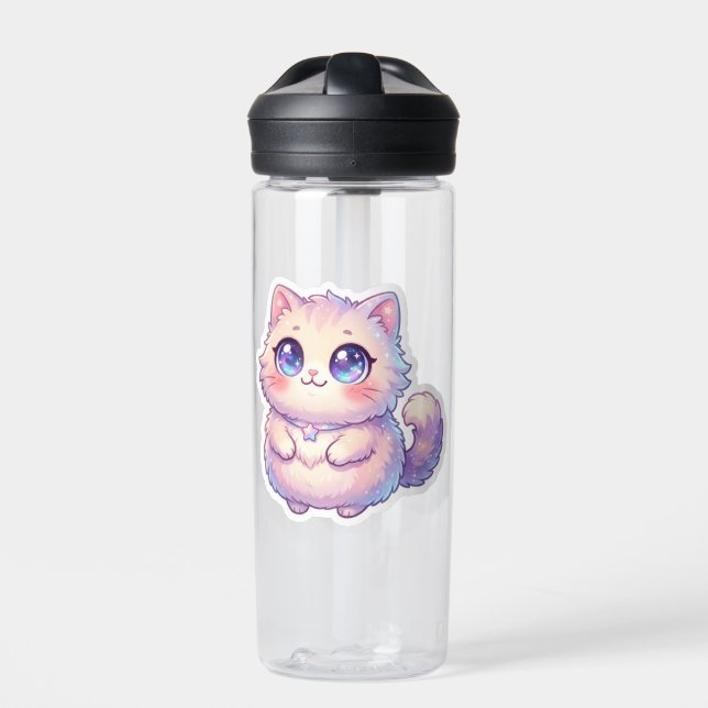 Bouteille D'eau Mignon Kawaii Doux Chat Chibi Étoile Pastel St (Extérieur)