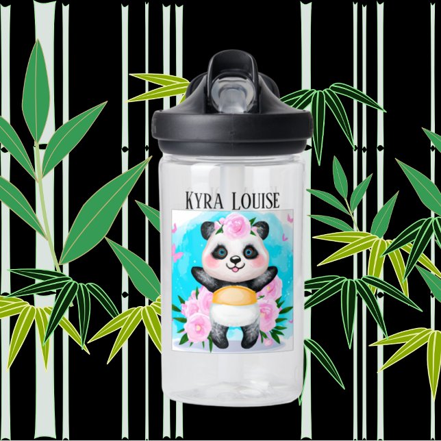Bouteille D'eau mignon ours Panda ajouter nom enfants (Créateur téléchargé)