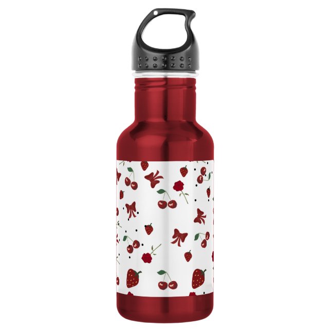 Bouteille D'eau mignon rouge et blanc (Devant)