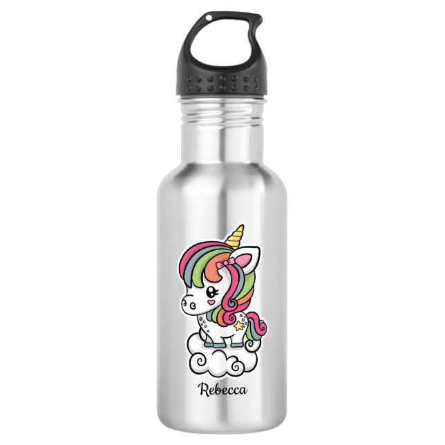 Bouteille d'eau mignonne de licorne (Devant)