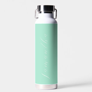 Bouteille D'eau Mignonne feminine Mint Green Calligraphie Nom pers
