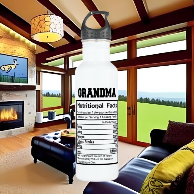 Bouteille D'eau mignonne Grandma faits mot art (Créateur téléchargé)