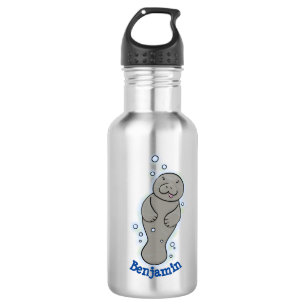 Bouteille D'eau Mignonne manatée bébé avec bulles illustration