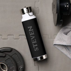 Bouteille D'eau Minimaliste noir gris personnalisé Hommes