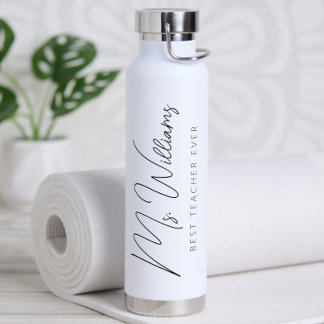 Bouteille D'eau Minimaliste Personnalisé Meilleur Enseignant Jamai