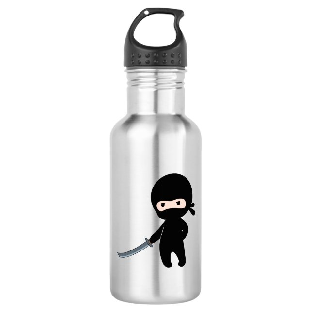 Bouteille D'eau Minuscule Ninja en colère (Devant)