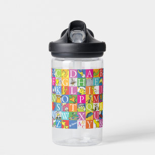 Bouteille D'eau Modèle de lettres en bloc colorées de l'alphabet d
