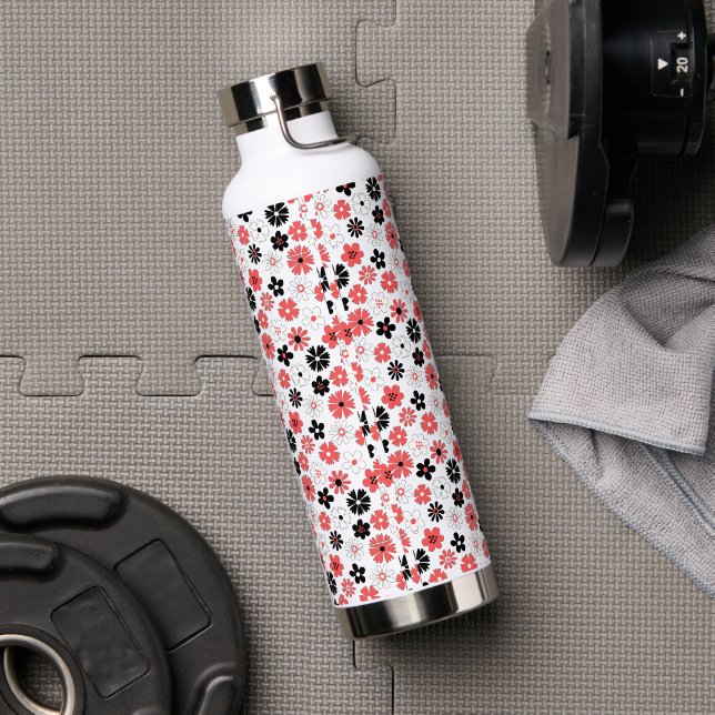 Bouteille D'eau Modèle floral Monogramme moderne (Salle de sport)