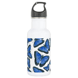 Bouteille D'eau Modèle motif de papillon bleu morpho
