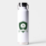Bouteille D'eau Modern Dark Green and White Name Initial Monogram<br><div class="desc">Modern Dark Green and White Name Initial Monogram Water Bottle.
Need a custom order? Click the "Message" button below, and we’ll be happy to help.</div>