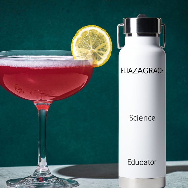 Bouteille D'eau Modern Elegant Cute Minimalist Personalize Teacher (Créateur téléchargé)