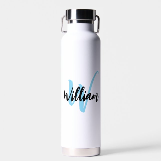 Bouteille D'eau Modern Name Script & Initial | Customized Monogram (Avant)