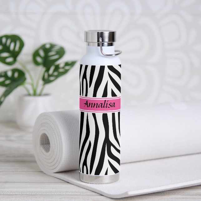 Bouteille D'eau Moderne designer personnalisé zèbre strié Dames (Yoga)