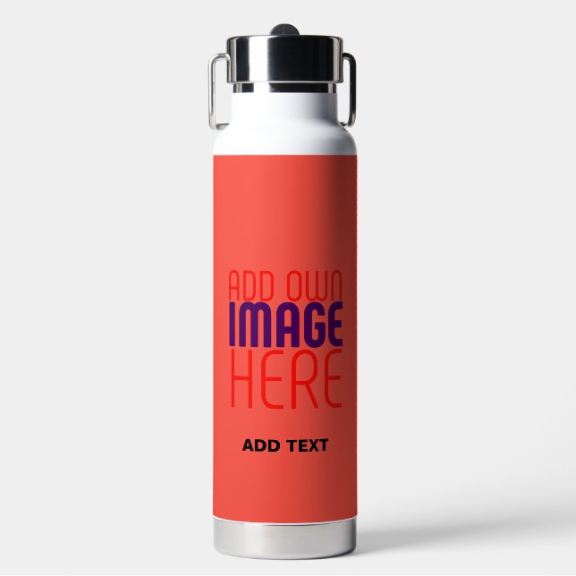 BOUTEILLE D'EAU MODERNE ÉDITABLE ROUGE ORANGE MODÈLE TEXTE D'IMAGE (Salle de sport)