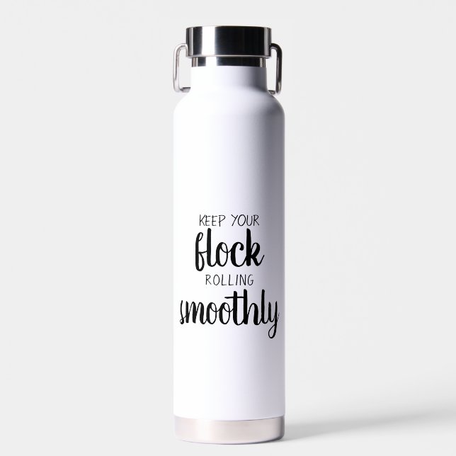 Bouteille D'eau Moderne Funny Custom Text Black Chicken Farm Propr (Avant)
