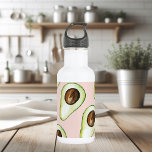 Bouteille D'eau Moderne Pastel Rose Et Vert Motif Avocado<br><div class="desc">Moderne Pastel Rose Et Vert Motif Avocado</div>