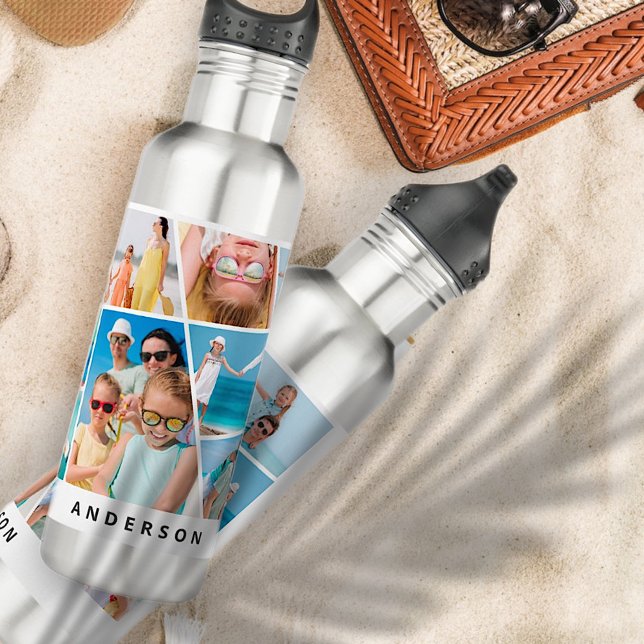 Bouteille D'eau Moderne simple personnalisé 9 images Collage Photo (Créateur téléchargé)