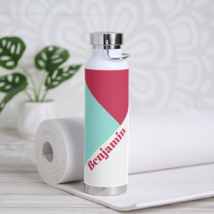 Bouteille D'eau Moderne tendance rose coloré Nom personnalisé