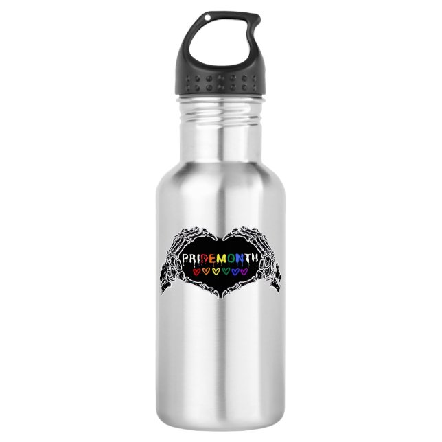 Bouteille D'eau Mois Skeleton Heart Hands LGBTQIA (Devant)