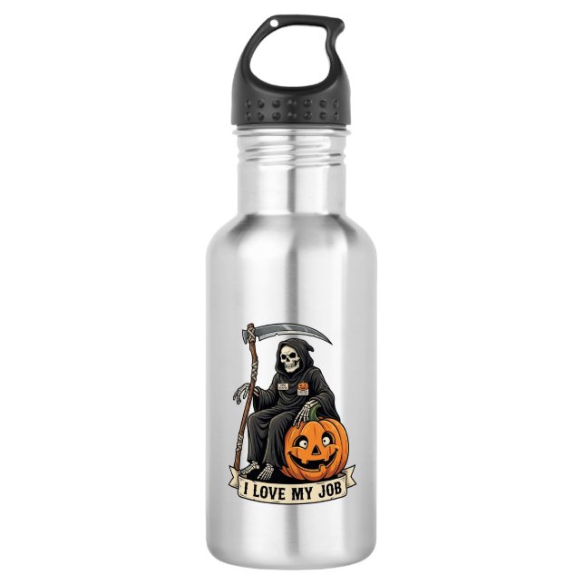 Bouteille D'eau Moissonneur de l'amour Emploi Faucheuse Halloween  (Devant)