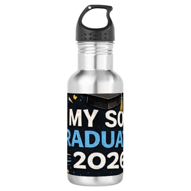 Bouteille D'eau Mon fils est diplômé en 2026 (Devant)