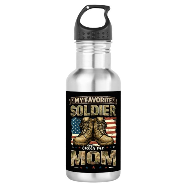 Bouteille D'eau Mon soldat préféré m'appelle maman (Devant)