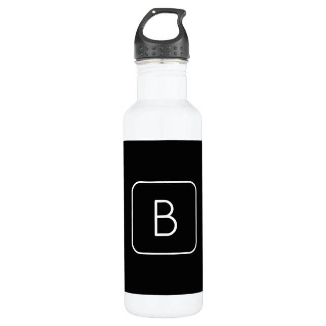 Bouteille D'eau Monogram de Styled | White & Black (Devant)
