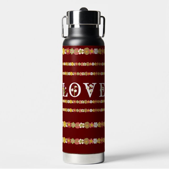 Bouteille D'eau  Monogram Rustique Daisy Floral  Amour  (Salle de sport)