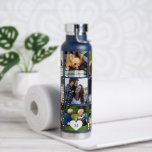 Bouteille D'eau Monogramme 9 photos personnalisées<br><div class="desc">Ajoutez 9 photos de famille, d'enfants, d'animaux de compagnie ou de meilleurs amis et créez votre propre bouteille d'eau de grille de collage avec votre nom monogramme initial dans un coeur blanc. Facile à personnaliser avec vos images et votre lettre carrés personnalisées. Il peut s'agir d'un cadeau de conservation bien...</div>
