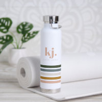 Monogramme à rayures rétro chic