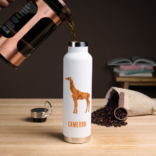 Bouteille D'eau monogramme Abstrait de silhouette de girafe