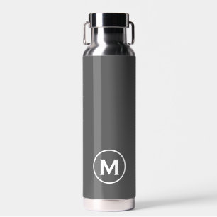 Bouteille D'eau Monogramme blanc gris minimal moderne