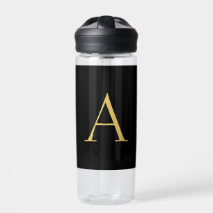 Bouteille D'eau Monogramme couleur or noir professionnel
