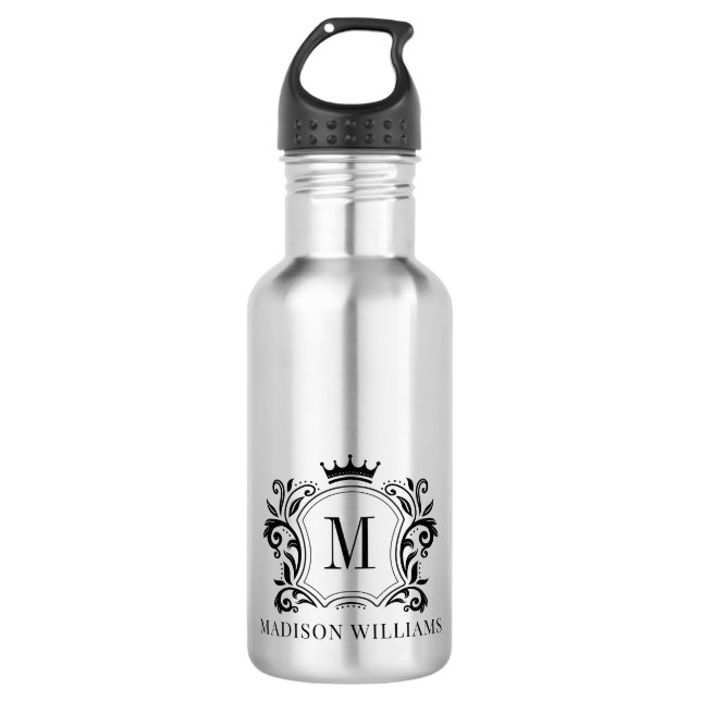 Bouteille D'eau Monogramme de la couronne de crête royale (Devant)