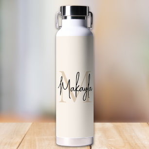 Bouteille D'eau Monogramme de nom élégant