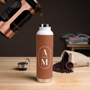 Bouteille D'eau Monogramme de pilule minimaliste moderne - Terra C