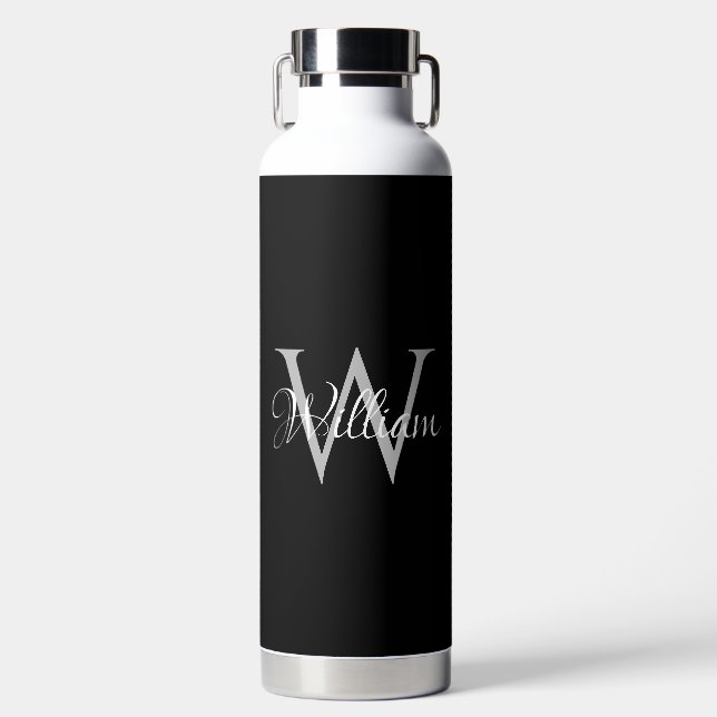 Bouteille D'eau Monogramme de script initial personnalisé (Avant)