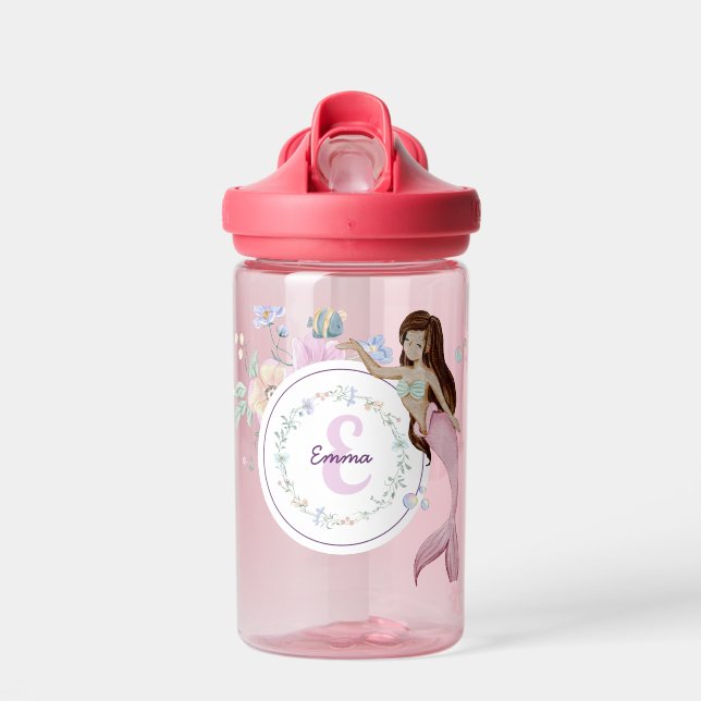 Bouteille D'eau Monogramme de sirènes lunaires (Avant)