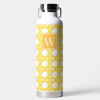 Bouteille D'eau Monogramme en lattis de rotin jaune Prépa