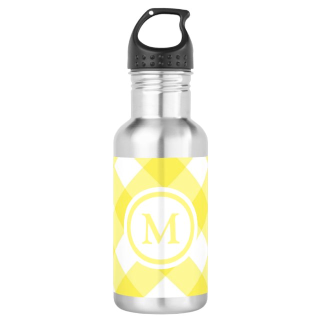Bouteille D'eau Monogramme En vichy Jaune Soleil (Devant)