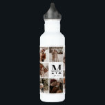 Bouteille D'eau Monogramme et collage photo personnalisé moderne<br><div class="desc">Ce 12 Photo Collage Famille moderne Bouteille d'eau personnalisée est la façon parfaite de transformer vos photos de famille préférées en un gardien mignon et tendance. Avec un design simple, moderne et élégant Monogram, il est entièrement personnalisable pour s'adapter à votre style. Idéal pour faire un don à l’occasion de...</div>