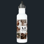 Bouteille D'eau Monogramme et collage photo personnalisé moderne<br><div class="desc">Ce 12 Photo Collage Famille moderne Bouteille d'eau personnalisée est la façon parfaite de transformer vos photos de famille préférées en un gardien mignon et tendance. Avec un design simple, moderne et élégant Monogram, il est entièrement personnalisable pour s'adapter à votre style. Idéal pour faire un don à l’occasion de...</div>