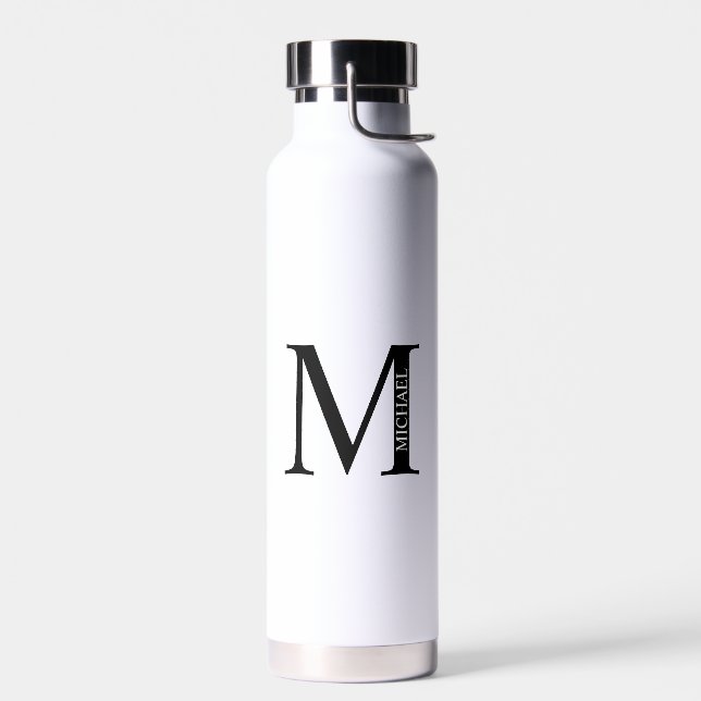 Bouteille D'eau Monogramme et nom personnalisés (Gauche)