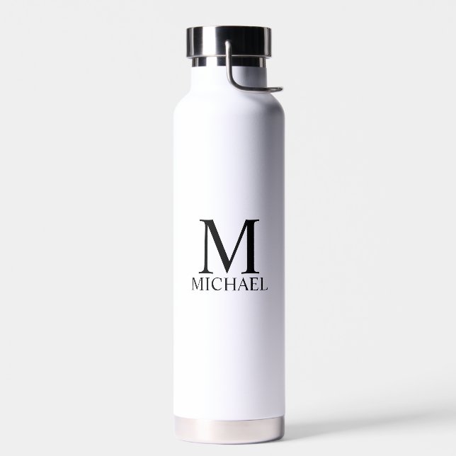 Bouteille D'eau Monogramme et nom personnalisés classiques (Gauche)