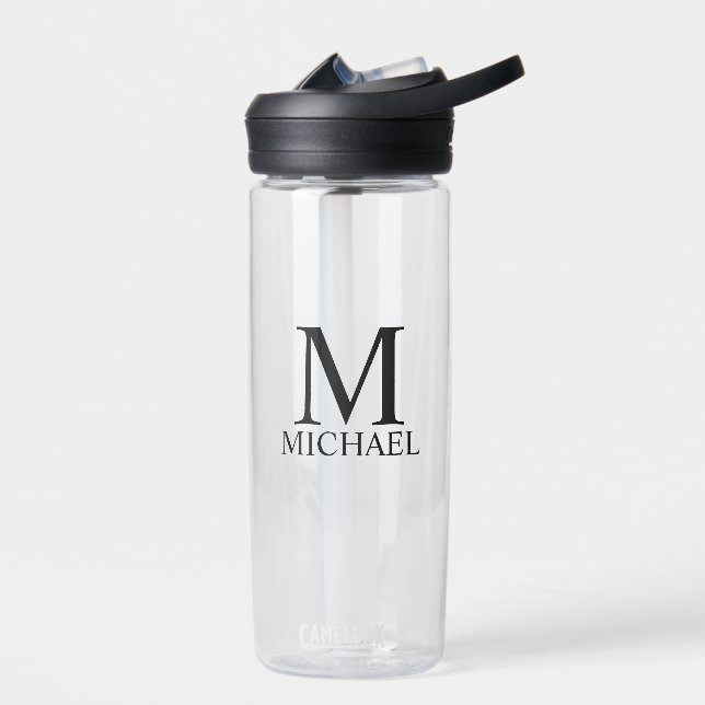 Bouteille D'eau Monogramme et nom personnalisés classiques (Gauche)