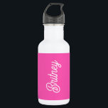 Bouteille D'eau Monogramme et nom personnalisés Hot Pink moderne<br><div class="desc">Voici notre Monogramme personnalisé Hot Pink moderne et nom Bouteille d'eau en acier inoxydable, un accessoire chic et pratique pour rester hydraté sur le déplacement. Cette bouteille d'eau présente un design rose chaud élégant, personnalisé avec votre monogramme et nom pour une touche unique et élégante. Parfait pour un usage quotidien,...</div>