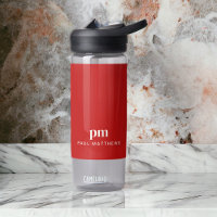 Monogramme et nom personnalisés minimaux rouges si